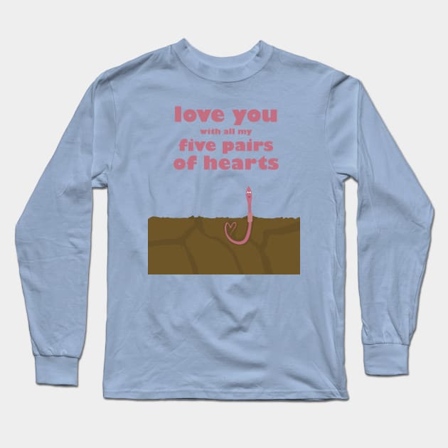 earthworm in love Long Sleeve T-Shirt by uncutcreations